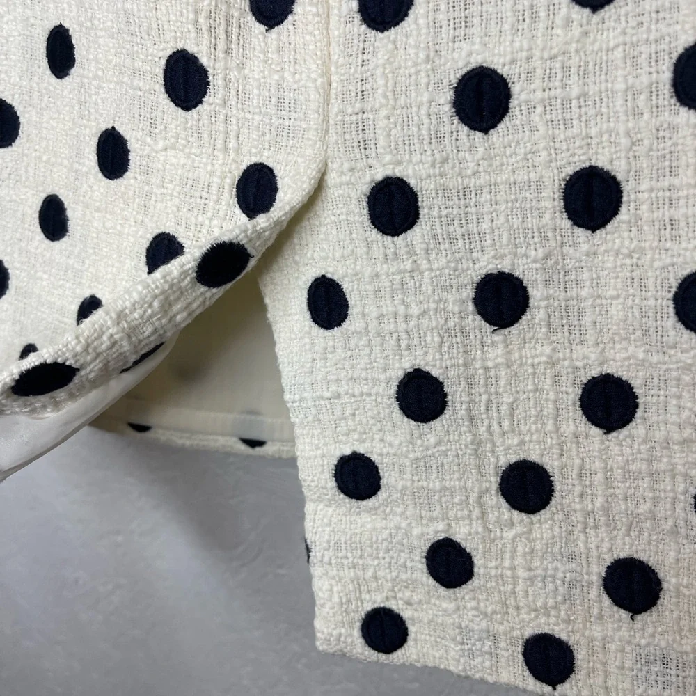 J Crew Polk a Dot Pencil Skirt Zipper Closure Business Casual Size 0 Petite